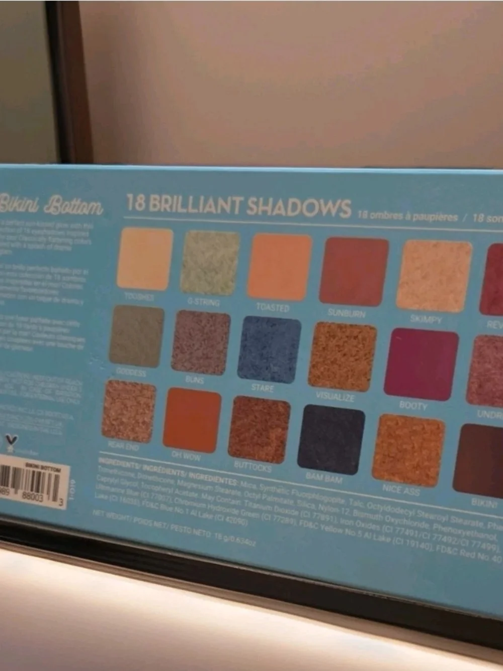 RUDE Cosmetics Bikini Bottom 18-Color Eyeshadow Palette Shimmer